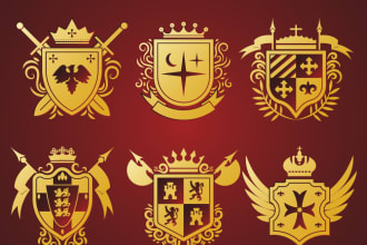 do heraldic retro, vintage and luxury logo designs