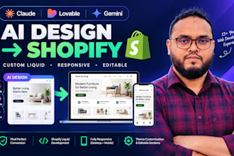 convert claude, lovable, gemini ai or HTML to shopify