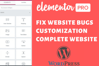 fix wordpress issues, wordpress website bugs and errors elementor