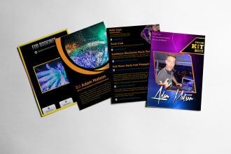 design clickable dj, artist, model press media kit, epk, portfolio