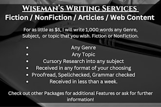 help you write an ebook, story, or any creative fiction