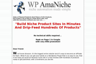 give a way a wordpress plugin that help you to create niche product websites in couple minutes