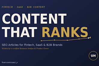 write SEO fintech, finance and b2b saas content that ranks