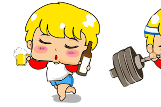 draw adorably cute and kawaii vector clip art
