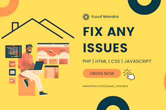 fix any html, css, php, javascript, jquery issues