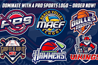 design baseball, basketball, football, hockey sports logo