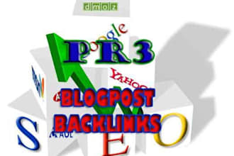 give you a PR3 blogpost Niche Travel with 2 of your links PERMANENTLY