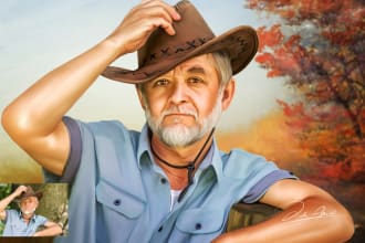 draw realistic painting portrait from your photo