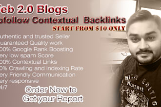 manually create 100 web 20 dofollow da 30 to 90 backlinks