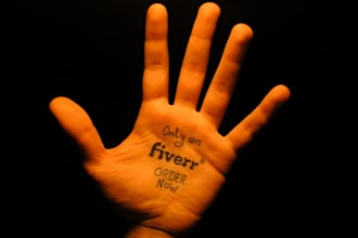 draw your logo and write your message on the palm of my hand and give you the pictures