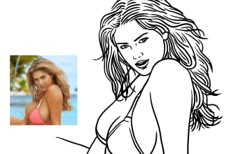create a line art drawing of your photo in black and white