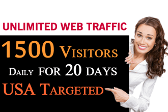 drive USA targeted real unlimited website,traffic,visitors for 20 days