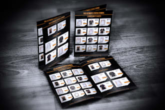 design a professional product catalog or booklet