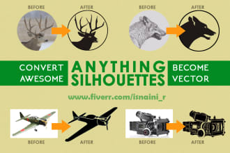 convert anything become awesome silhouettes vector