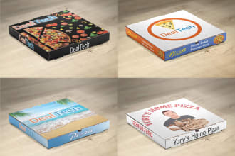 design a pizza box and product packaging