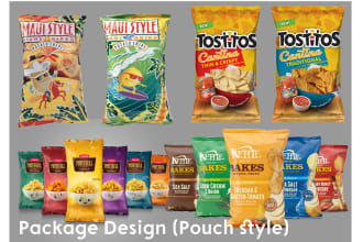 do unique label, package, box, or bag design