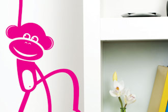 send you 2 adorable monkey decals for your laptop, car or anything