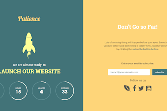 design an outstanding HTML coming soon page