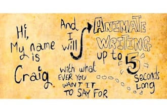animate writing up to 5 seconds long