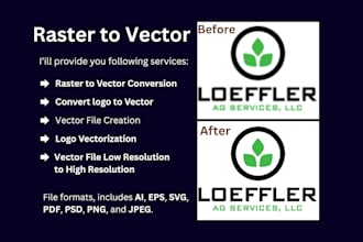 recreate vectorize logo jpeg to ai svg eps pdf png jpeg