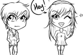 draw a mini character in MANGA style