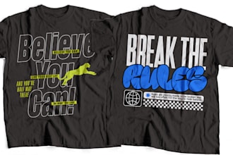design custom typography and trendy t shirt design