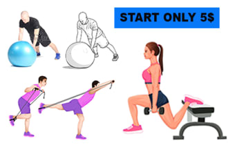 draw custom yoga exercise workouts  illustrations from image