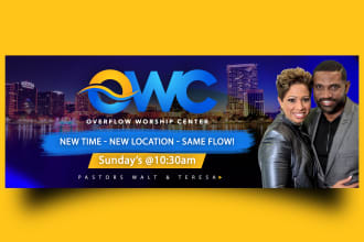 design professional youtube, fb, twitter, web banner or cover image