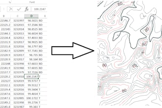 create topographic survey drawings from raw survey data
