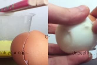 unpeel or uncrack an egg to reveal your message