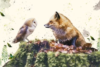 create custom watercolor illustrations in a dreamy, expressive style