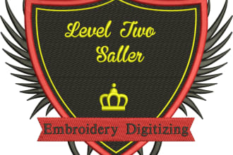 do embroidery digitizing in to dst, emb pes in 1 hr