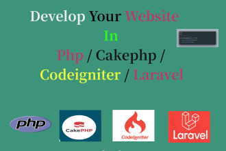 develop  website in php, laravel, cakephp codeigniter