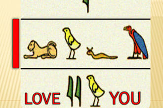 write the names and phrases to hieroglyphics