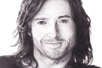 draw a portrait in black and white with pencil