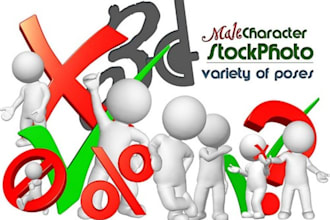send you 100 3D Man and 100 3D Cutie Character Graphics