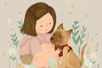 draw a cute illustration for your pet in my style