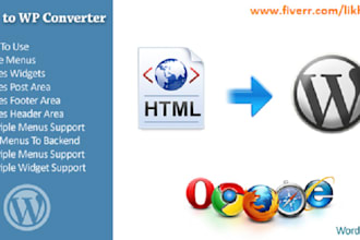 convert html format to WordPress theme