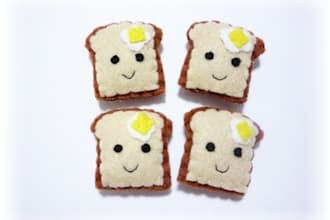 send any two handmade felt breakfast items to your address