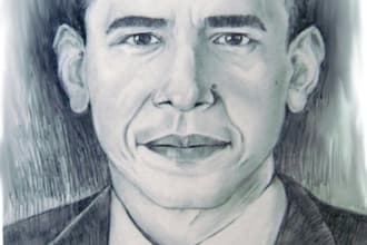 make a portrait in pencil or charcoal