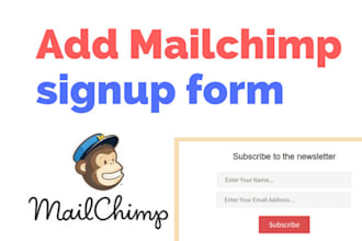 integrate mailchimp signup form within 1 hour