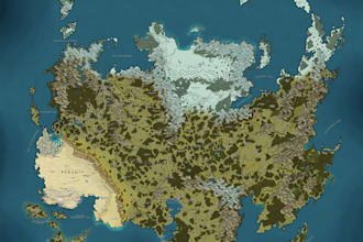 draw high quality professional fantasy map for dnd campaign, roleplaying, books