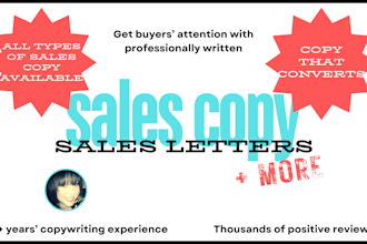 write high conversion sales copy or sales letters