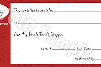 create a gift certificate for your business