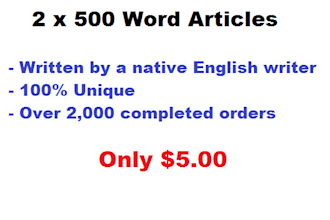 write 2 x 500 word unique articles by native english writer