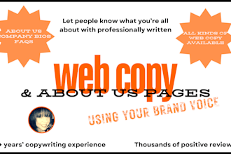 write your web copy, about us page or company bio