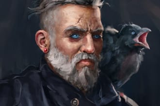 draw you a character illustration or concept art
