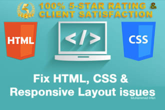 fix html, css and responsive layout issues