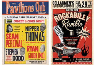 design attractive retro flyers and posters