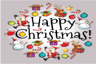 design merry christmas and happy new year logo